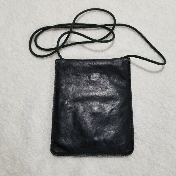 Small dark green leather crossbody bag - Picture 2 of 7